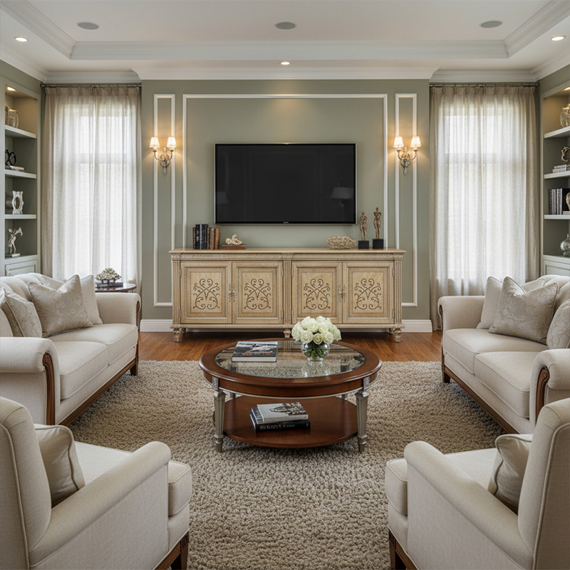 EKAR Furniture | Provincial Serenity Heritage Media Sideboard - Luxury American Classical TV Stand,EKAR FURNITURE CO.,LTD,EKAR Furniture | Provincial Serenity Heritage Media Sideboard - Luxury American Classical TV Stand,foshan furniture factory,custom Furniture factory,china furniture factory