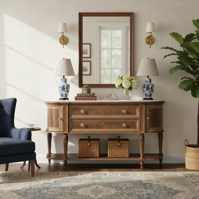 EKAR Furniture | Cambridge Manor Chevron Marquetry Sideboard - Luxury American Classical Media Console,MY SHOP,EKAR Furniture | Cambridge Manor Chevron Marquetry Sideboard - Luxury American Classical Media Console,foshan furniture factory,custom Furniture factory,china furniture factory
