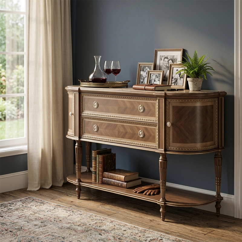EKAR Furniture | Cambridge Manor Chevron Marquetry Sideboard - Luxury American Classical Media Console,MY SHOP,EKAR Furniture | Cambridge Manor Chevron Marquetry Sideboard - Luxury American Classical Media Console,foshan furniture factory,custom Furniture factory,china furniture factory