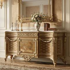 EKAR Furniture | Grand Estate Heritage Marble-Top Sideboard - Luxury American Classical Credenza,MY SHOP,EKAR Furniture | Grand Estate Heritage Marble-Top Sideboard - Luxury American Classical Credenza,foshan furniture factory,custom Furniture factory,china furniture factory