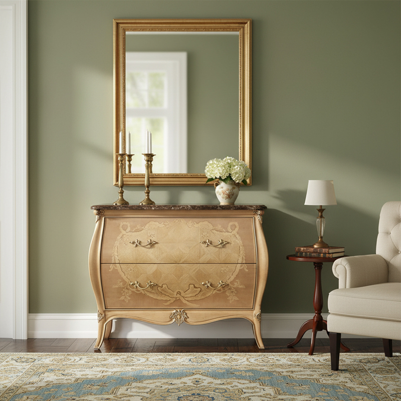 Imperial Ribbon Marquetry Accent Chest | Luxury American Classical Sideboard by EKAR FURNITURE,EKAR FURNITURE CO.,LTD,Imperial Ribbon Marquetry Accent Chest | Luxury American Classical Sideboard by EKAR FURNITURE,foshan furniture factory,custom Furniture factory,china furniture factory