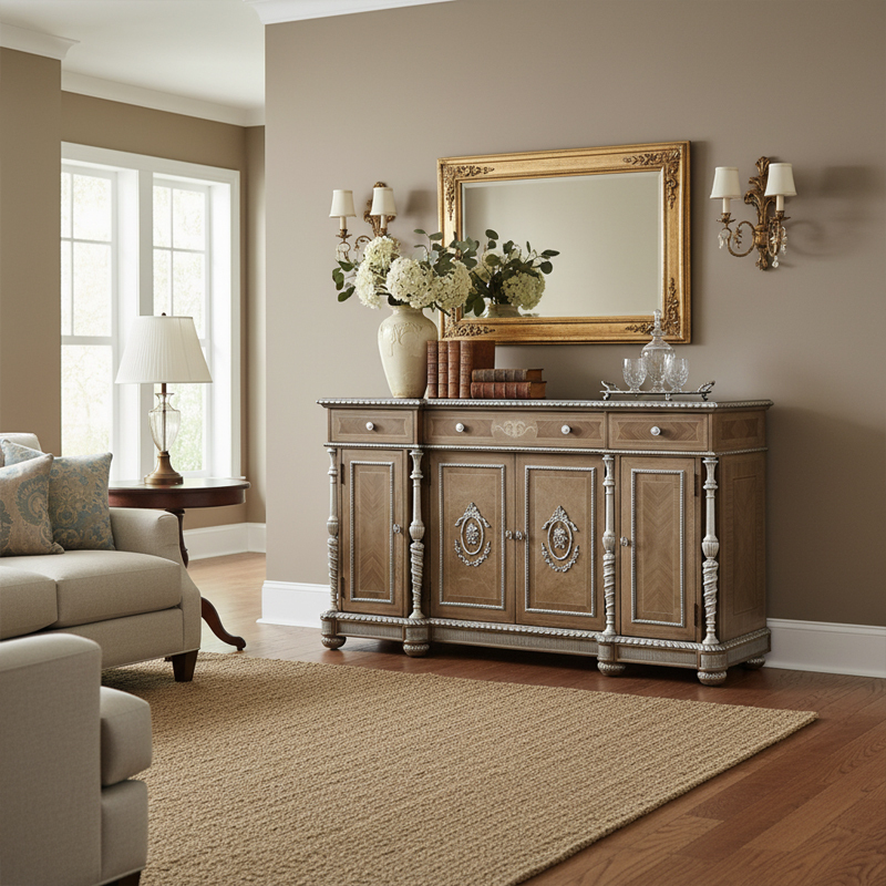 EKAR Furniture | Regency Heritage Marquetry Buffet Sideboard - Luxury American Classical Cabinet,EKAR FURNITURE CO.,LTD,EKAR Furniture | Regency Heritage Marquetry Buffet Sideboard - Luxury American Classical Cabinet,foshan furniture factory,custom Furniture factory,china furniture factory
