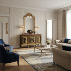 Botanical Grandeur Hand-Painted Gilded Console | Luxury American ClassicalEntryway Cabinet by EKAR FURNITUR,EKAR FURNITURE CO.,LTD,Botanical Grandeur Hand-Painted Gilded Console | Luxury American ClassicalEntryway Cabinet by EKAR FURNITUR,foshan furniture factory,custom Furniture factory,china furniture factory
