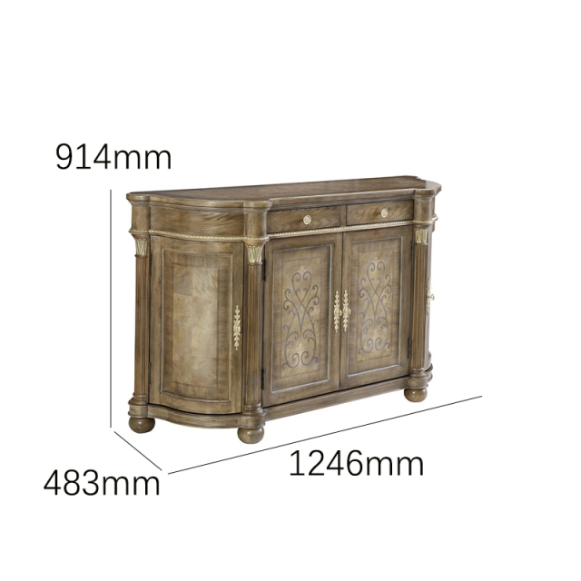 Aurelian Estate Bow-Front Classical Console | Luxury American Style Entryway Cabinet by EKAR FURNITURE,EKAR FURNITURE CO.,LTD,Aurelian Estate Bow-Front Classical Console | Luxury American Style Entryway Cabinet by EKAR FURNITURE,foshan furniture factory,custom Furniture factory,china furniture factory