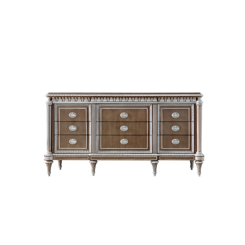 Regency Manor Silver-Accented Sideboard | Luxury American Classical Entryway Console by EKAR FURNITURE,EKAR FURNITURE CO.,LTD,Regency Manor Silver-Accented Sideboard | Luxury American Classical Entryway Console by EKAR FURNITURE,foshan furniture factory,custom Furniture factory,china furniture factory