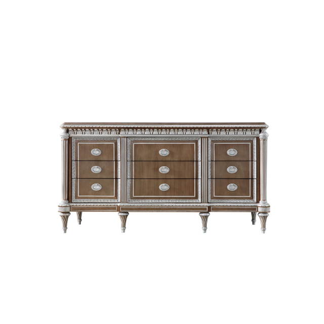 Regency Manor Silver-Accented Sideboard | Luxury American Classical Entryway Console by EKAR FURNITURE,EKAR FURNITURE CO.,LTD,Regency Manor Silver-Accented Sideboard | Luxury American Classical Entryway Console by EKAR FURNITURE,foshan furniture factory,custom Furniture factory,china furniture factory