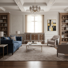 Regency Manor Silver-Accented Sideboard | Luxury American Classical Entryway Console by EKAR FURNITURE,EKAR FURNITURE CO.,LTD,Regency Manor Silver-Accented Sideboard | Luxury American Classical Entryway Console by EKAR FURNITURE,foshan furniture factory,custom Furniture factory,china furniture factory