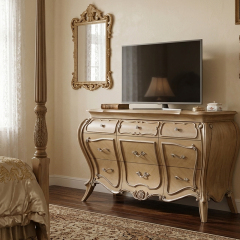 Marquesa Champagne Gilded Sideboard | Luxury American Classical Bombe Chest by EKAR FURNITURE,EKAR FURNITURE CO.,LTD,Marquesa Champagne Gilded Sideboard | Luxury American Classical Bombe Chest by EKAR FURNITURE,foshan furniture factory,custom Furniture factory,china furniture factory