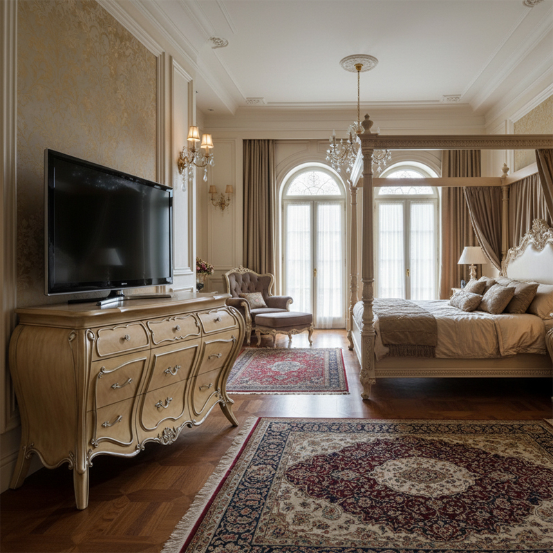 Marquesa Champagne Gilded Sideboard | Luxury American Classical Bombe Chest by EKAR FURNITURE,EKAR FURNITURE CO.,LTD,Marquesa Champagne Gilded Sideboard | Luxury American Classical Bombe Chest by EKAR FURNITURE,foshan furniture factory,custom Furniture factory,china furniture factory