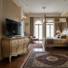 Marquesa Champagne Gilded Sideboard | Luxury American Classical Bombe Chest by EKAR FURNITURE,EKAR FURNITURE CO.,LTD,Marquesa Champagne Gilded Sideboard | Luxury American Classical Bombe Chest by EKAR FURNITURE,foshan furniture factory,custom Furniture factory,china furniture factory