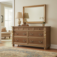 Regency Estate Classical American Sideboard | Luxury 7-Drawer Wood Buffet by EKAR FURNITURE,EKAR FURNITURE CO.,LTD,Regency Estate Classical American Sideboard | Luxury 7-Drawer Wood Buffet by EKAR FURNITURE,foshan furniture factory,custom Furniture factory,china furniture factory