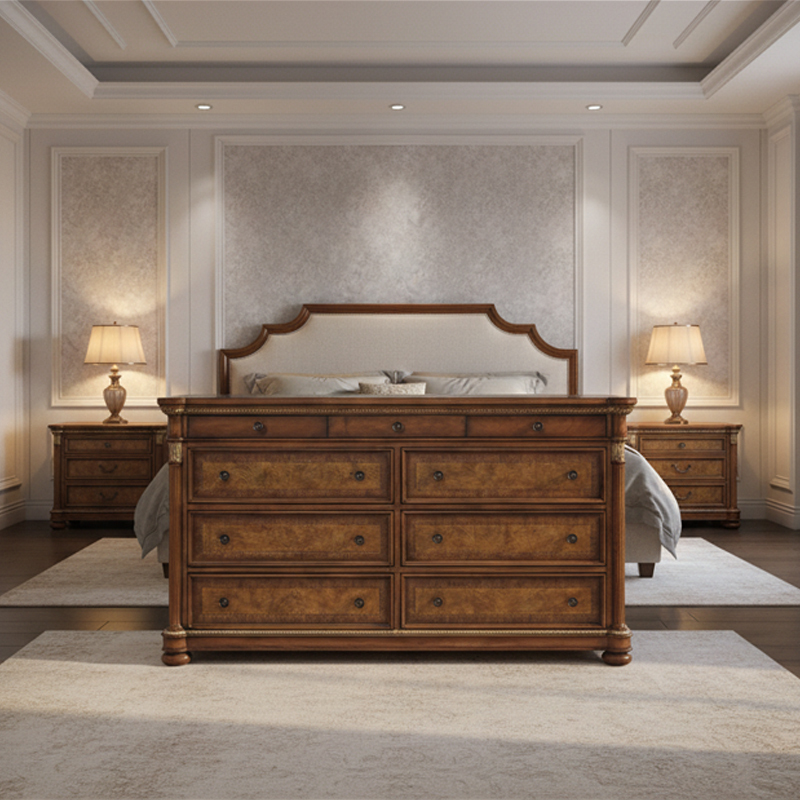 Aurelian Heritage Nine-Drawer Sideboard | Luxury American Classical Dresser by EKAR FURNITURE,EKAR FURNITURE CO.,LTD,Aurelian Heritage Nine-Drawer Sideboard | Luxury American Classical Dresser by EKAR FURNITURE,foshan furniture factory,custom Furniture factory,china furniture factory