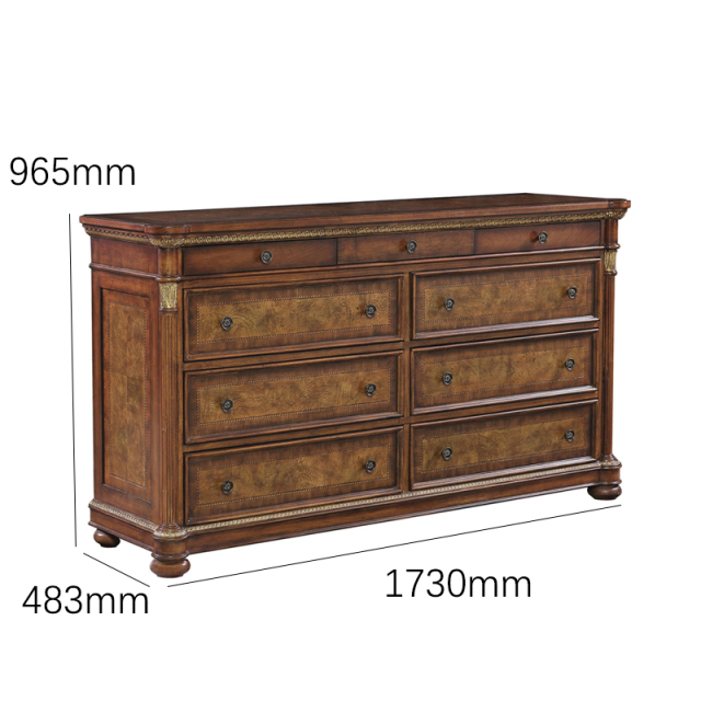 Aurelian Heritage Nine-Drawer Sideboard | Luxury American Classical Dresser by EKAR FURNITURE,EKAR FURNITURE CO.,LTD,Aurelian Heritage Nine-Drawer Sideboard | Luxury American Classical Dresser by EKAR FURNITURE,foshan furniture factory,custom Furniture factory,china furniture factory