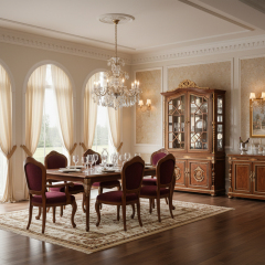 Sovereign Crest Gilded Display Cabinet | Luxury American Classical China Hutch by EKAR FURNITURE,EKAR FURNITURE CO.,LTD,Sovereign Crest Gilded Display Cabinet | Luxury American Classical China Hutch by EKAR FURNITURE,foshan furniture factory,custom Furniture factory,china furniture factory