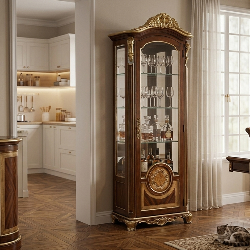 Monarch Mahogany Gilded Curio Cabinet | Luxury American Classical Wine Cabinet by EKAR FURNITURE,MY SHOP,Monarch Mahogany Gilded Curio Cabinet | Luxury American Classical Wine Cabinet by EKAR FURNITURE,foshan furniture factory,custom Furniture factory,china furniture factory