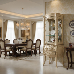 Seraphina Gilded Heritage Curio Cabinet | Luxury American Classical Wine Cabinet by EKAR FURNITURE,MY SHOP,Seraphina Gilded Heritage Curio Cabinet | Luxury American Classical Wine Cabinet by EKAR FURNITURE,foshan furniture factory,custom Furniture factory,china furniture factory
