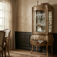 Seraphina Gilded Heritage Curio Cabinet | Luxury American Classical Wine Cabinet by EKAR FURNITURE,MY SHOP,Seraphina Gilded Heritage Curio Cabinet | Luxury American Classical Wine Cabinet by EKAR FURNITURE,foshan furniture factory,custom Furniture factory,china furniture factory
