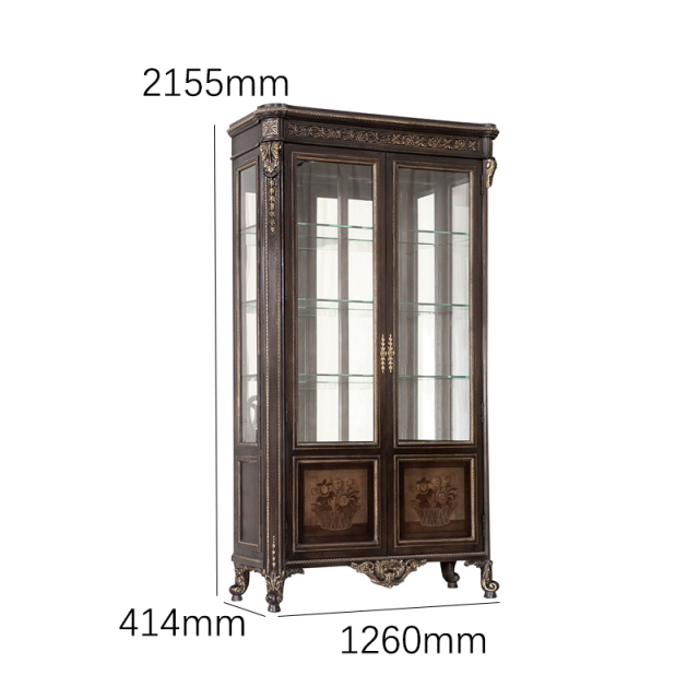 Florentine Floral Heritage Vitrine | Luxury American Classical China Cabinet by EKAR FURNITURE,EKAR FURNITURE CO.,LTD,Florentine Floral Heritage Vitrine | Luxury American Classical China Cabinet by EKAR FURNITURE,foshan furniture factory,custom Furniture factory,china furniture factory