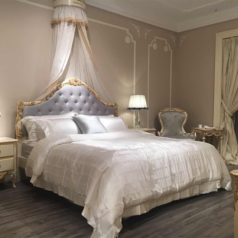 Versailles Sovereign Tufted Bed | Luxury American Classical Gilded Bedroom Set by EKAR FURNITURE,EKAR FURNITURE CO.,LTD,Versailles Sovereign Tufted Bed | Luxury American Classical Gilded Bedroom Set by EKAR FURNITURE,foshan furniture factory,custom Furniture factory,china furniture factory