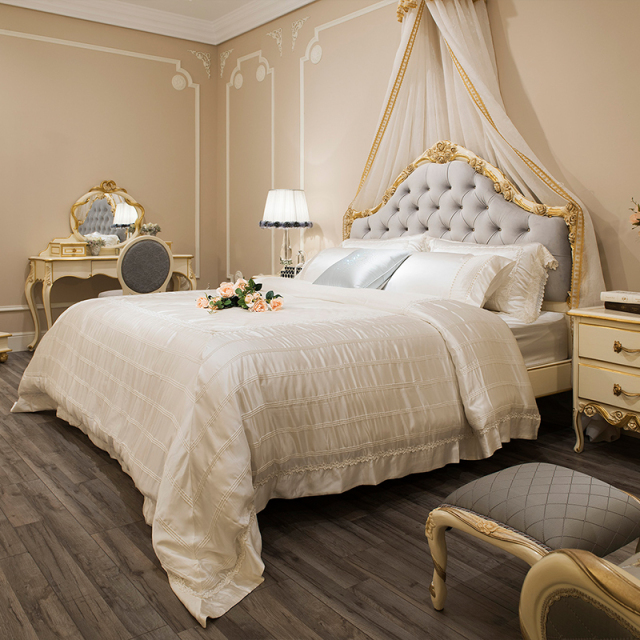 Versailles Sovereign Tufted Bed | Luxury American Classical Gilded Bedroom Set by EKAR FURNITURE,EKAR FURNITURE CO.,LTD,Versailles Sovereign Tufted Bed | Luxury American Classical Gilded Bedroom Set by EKAR FURNITURE,foshan furniture factory,custom Furniture factory,china furniture factory