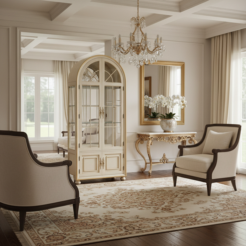 EKAR Furniture | Grand Regency Arched Marquetry Display Cabinet – Luxury American Classical Wine Cabinet,EKAR FURNITURE CO.,LTD,EKAR Furniture | Grand Regency Arched Marquetry Display Cabinet – Luxury American Classical Wine Cabinet,foshan furniture factory,custom Furniture factory,china furniture factory