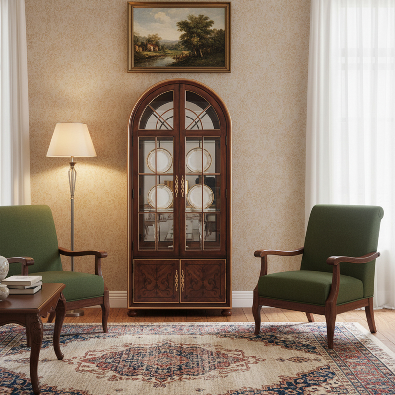 EKAR Furniture | Grand Regency Arched Marquetry Display Cabinet – Luxury American Classical Wine Cabinet,EKAR FURNITURE CO.,LTD,EKAR Furniture | Grand Regency Arched Marquetry Display Cabinet – Luxury American Classical Wine Cabinet,foshan furniture factory,custom Furniture factory,china furniture factory