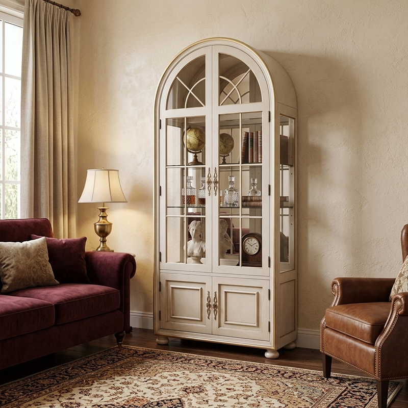 EKAR Furniture | Grand Regency Arched Marquetry Display Cabinet – Luxury American Classical Wine Cabinet,EKAR FURNITURE CO.,LTD,EKAR Furniture | Grand Regency Arched Marquetry Display Cabinet – Luxury American Classical Wine Cabinet,foshan furniture factory,custom Furniture factory,china furniture factory