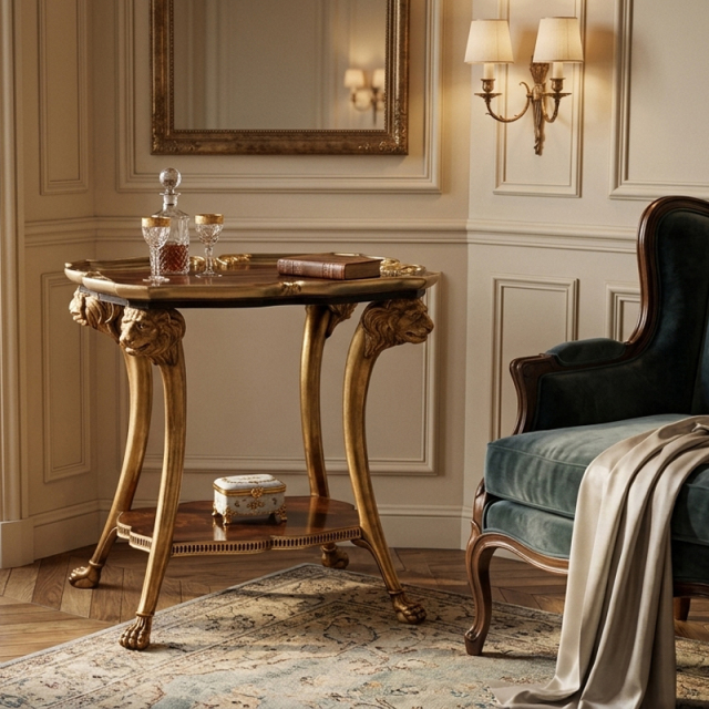 Imperial Sovereign Gilt Lion Side Table - Luxury French Classical Accent Table | EKAR FURNITURE,EKAR FURNITURE CO.,LTD,Imperial Sovereign Gilt Lion Side Table - Luxury French Classical Accent Table | EKAR FURNITURE,foshan furniture factory,custom Furniture factory,china furniture factory