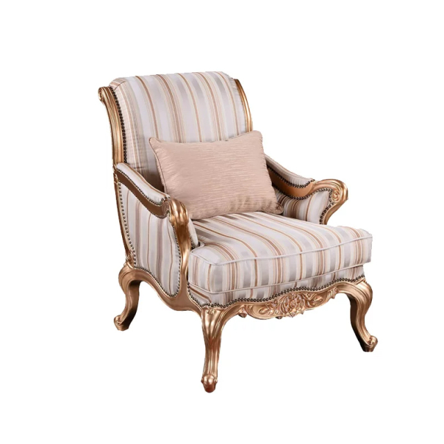 Eloquence Champagne Gold French Classical Armchair - Luxury Striped Accent Chair | EKAR FURNITURE,MY SHOP,Eloquence Champagne Gold French Classical Armchair - Luxury Striped Accent Chair | EKAR FURNITURE,foshan furniture factory,custom Furniture factory,china furniture factory