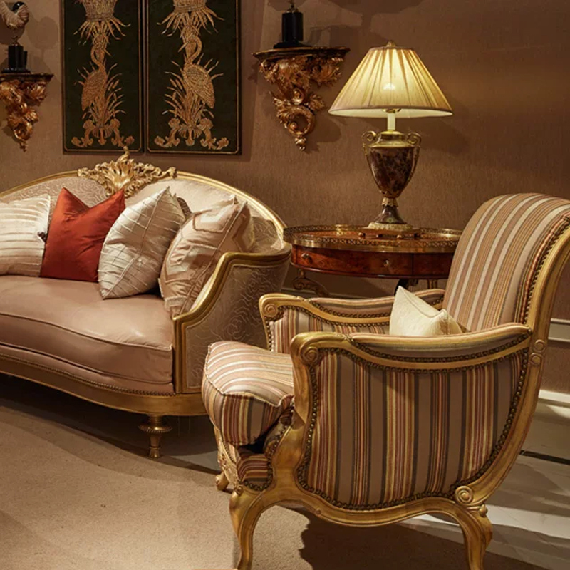 Eloquence Champagne Gold French Classical Armchair - Luxury Striped Accent Chair | EKAR FURNITURE,MY SHOP,Eloquence Champagne Gold French Classical Armchair - Luxury Striped Accent Chair | EKAR FURNITURE,foshan furniture factory,custom Furniture factory,china furniture factory