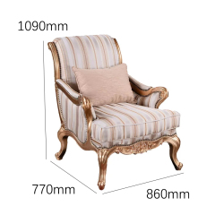Eloquence Champagne Gold French Classical Armchair - Luxury Striped Accent Chair | EKAR FURNITURE,MY SHOP,Eloquence Champagne Gold French Classical Armchair - Luxury Striped Accent Chair | EKAR FURNITURE,foshan furniture factory,custom Furniture factory,china furniture factory
