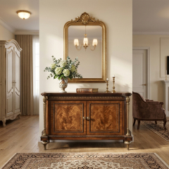 Regency Marquetry Gilded Side Cabinet - Luxury French Classical Accent Credenza | EKAR FURNITURE,EKAR FURNITURE CO.,LTD,Regency Marquetry Gilded Side Cabinet - Luxury French Classical Accent Credenza | EKAR FURNITURE,foshan furniture factory,custom Furniture factory,china furniture factory
