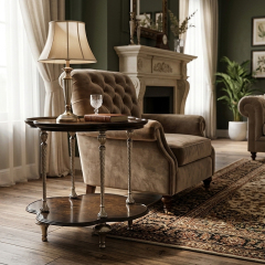 Marquis Burl Wood Quatrefoil Side Table - Luxury French Classical Accent Table | EKAR FURNITURE,EKAR FURNITURE CO.,LTD,Marquis Burl Wood Quatrefoil Side Table - Luxury French Classical Accent Table | EKAR FURNITURE,foshan furniture factory,custom Furniture factory,china furniture factory