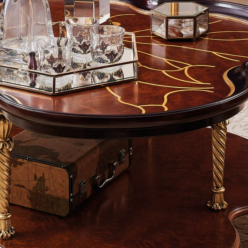 Marquis Burl Wood Quatrefoil Coffee Table - Luxury French Classical Two-Tier Center Table | EKAR FURNITURE,EKAR FURNITURE CO.,LTD,Marquis Burl Wood Quatrefoil Coffee Table - Luxury French Classical Two-Tier Center Table | EKAR FURNITURE,foshan furniture factory,custom Furniture factory,china furniture factory