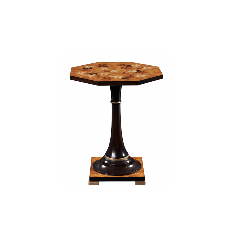 Botanical Inlay Octagonal Pedestal Accent Table - Luxury French Classical Side Table | EKAR FURNITURE,EKAR FURNITURE CO.,LTD,Botanical Inlay Octagonal Pedestal Accent Table - Luxury French Classical Side Table | EKAR FURNITURE,foshan furniture factory,custom Furniture factory,china furniture factory