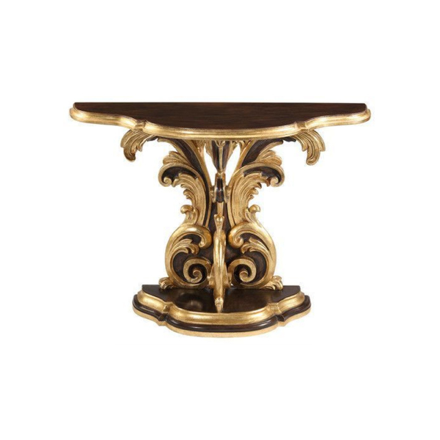 Acanthus Gilded Baroque Demilune Console Table  | EKAR FURNIT,EKAR FURNITURE CO.,LTD,Acanthus Gilded Baroque Demilune Console Table  | EKAR FURNIT,foshan furniture factory,custom Furniture factory,china furniture factory