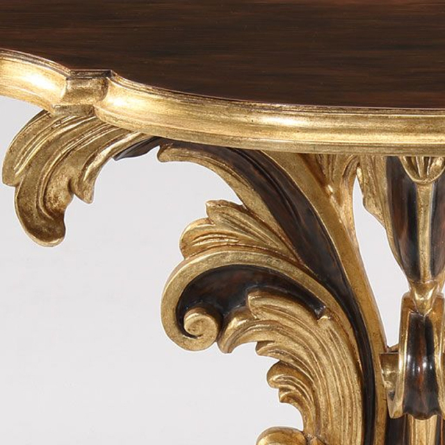 Acanthus Gilded Baroque Demilune Console Table  | EKAR FURNIT,EKAR FURNITURE CO.,LTD,Acanthus Gilded Baroque Demilune Console Table  | EKAR FURNIT,foshan furniture factory,custom Furniture factory,china furniture factory