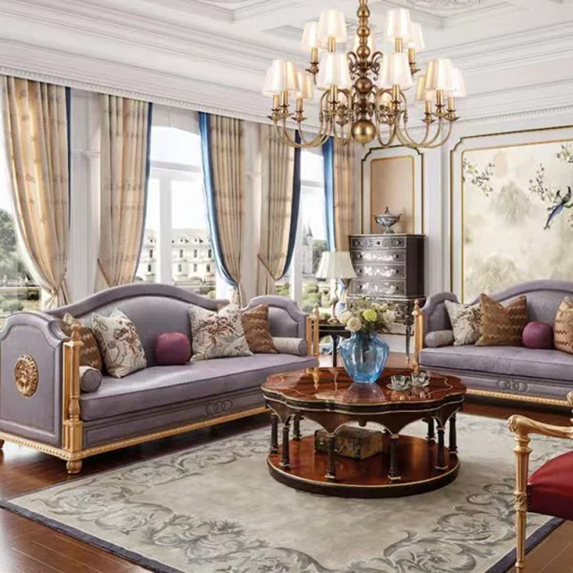 Heritage Azure Regency Sofa - Luxury French Classical Leather &amp; Silk Couch | EKAR FURNITURE,EKAR FURNITURE CO.,LTD,Heritage Azure Regency Sofa - Luxury French Classical Leather &amp; Silk Couch | EKAR FURNITURE,foshan furniture factory,custom Furniture factory,china furniture factory