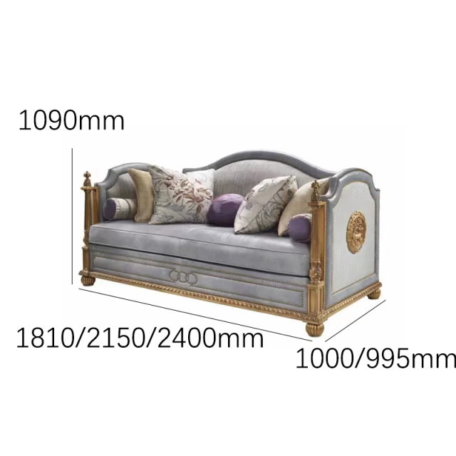 Heritage Azure Regency Sofa - Luxury French Classical Leather &amp; Silk Couch | EKAR FURNITURE,EKAR FURNITURE CO.,LTD,Heritage Azure Regency Sofa - Luxury French Classical Leather &amp; Silk Couch | EKAR FURNITURE,foshan furniture factory,custom Furniture factory,china furniture factory