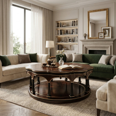 Royale Sovereign French Classical Coffee Table | Luxury Scalloped Wood Center Table by EKAR FURNITURE,EKAR FURNITURE CO.,LTD,Royale Sovereign French Classical Coffee Table | Luxury Scalloped Wood Center Table by EKAR FURNITURE,foshan furniture factory,custom Furniture factory,china furniture factory