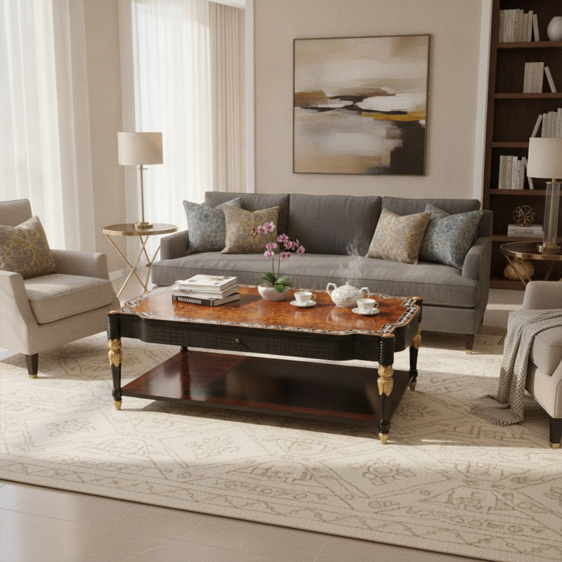 EKAR Rococo Marble Coffee Table | French Classic Carved Center Table for Living Room,EKAR FURNITURE CO.,LTD,EKAR Rococo Marble Coffee Table | French Classic Carved Center Table for Living Room,foshan furniture factory,custom Furniture factory,china furniture factory