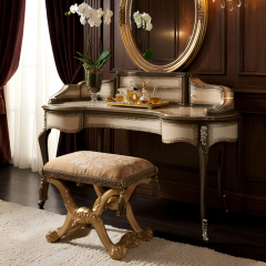 Versailles Throne Vanity Stool | French Classical Gold Upholstered Bench | EKAR Furniture,EKAR FURNITURE CO.,LTD,Versailles Throne Vanity Stool | French Classical Gold Upholstered Bench | EKAR Furniture,foshan furniture factory,custom Furniture factory,china furniture factory