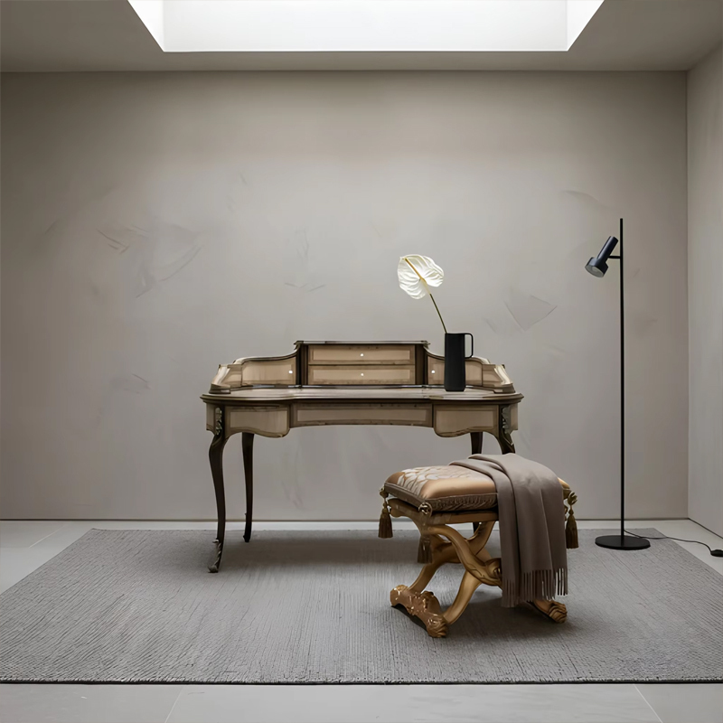 Versailles Throne Vanity Stool | French Classical Gold Upholstered Bench | EKAR Furniture,EKAR FURNITURE CO.,LTD,Versailles Throne Vanity Stool | French Classical Gold Upholstered Bench | EKAR Furniture,foshan furniture factory,custom Furniture factory,china furniture factory