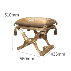 Versailles Throne Vanity Stool | French Classical Gold Upholstered Bench | EKAR Furniture,EKAR FURNITURE CO.,LTD,Versailles Throne Vanity Stool | French Classical Gold Upholstered Bench | EKAR Furniture,foshan furniture factory,custom Furniture factory,china furniture factory