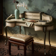 EKAR Marie Antoinette Vanity Set | French Classic Dressing Table with Stool & Mirror,EKAR FURNITURE CO.,LTD,EKAR Marie Antoinette Vanity Set | French Classic Dressing Table with Stool & Mirror,foshan furniture factory,custom Furniture factory,china furniture factory
