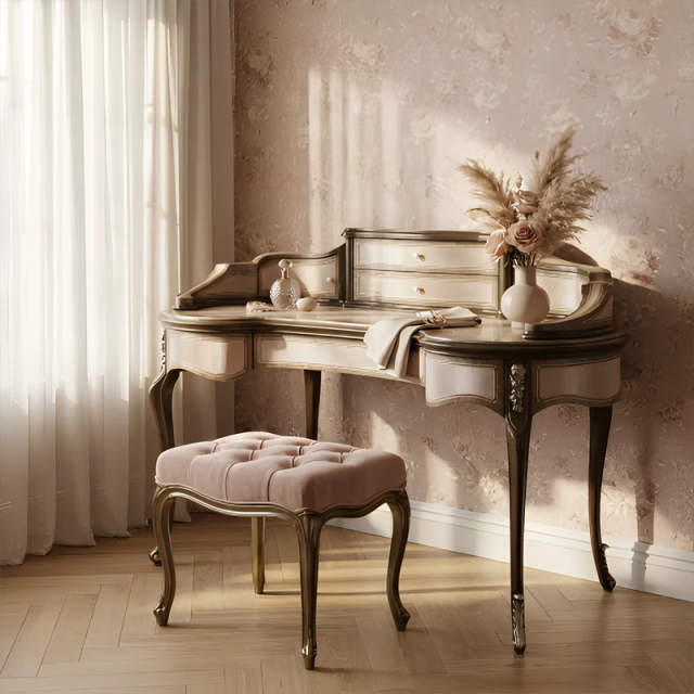 EKAR Marie Antoinette Vanity Set | French Classic Dressing Table with Stool & Mirror,EKAR FURNITURE CO.,LTD,EKAR Marie Antoinette Vanity Set | French Classic Dressing Table with Stool & Mirror,foshan furniture factory,custom Furniture factory,china furniture factory