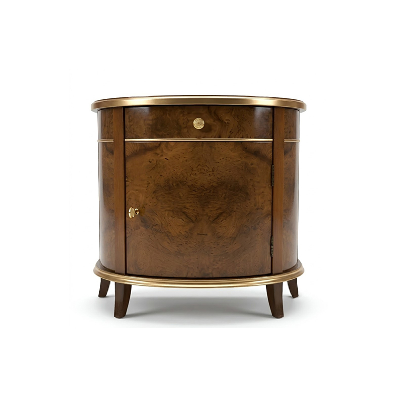 ​Cleo Burl Demi-Lune Nightstand | French Neoclassical Walnut Burl Brass Trim Bedside Cabinet |,MY SHOP,​Cleo Burl Demi-Lune Nightstand | French Neoclassical Walnut Burl Brass Trim Bedside Cabinet |,foshan furniture factory,custom Furniture factory,china furniture factory