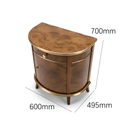 ​Cleo Burl Demi-Lune Nightstand | French Neoclassical Walnut Burl Brass Trim Bedside Cabinet |,MY SHOP,​Cleo Burl Demi-Lune Nightstand | French Neoclassical Walnut Burl Brass Trim Bedside Cabinet |,foshan furniture factory,custom Furniture factory,china furniture factory