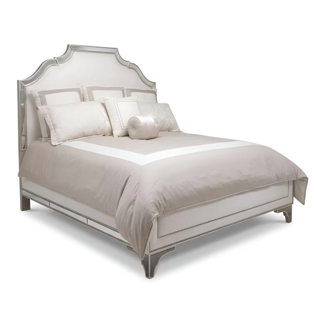 Lumiere Mirrored Panel Bed | French Neoclassical Upholstered Silver Trim Luxury Bedroom Bed|EKAR Furnitue,EKAR FURNITURE CO.,LTD,Lumiere Mirrored Panel Bed | French Neoclassical Upholstered Silver Trim Luxury Bedroom Bed|EKAR Furnitue,foshan furniture factory,custom Furniture factory,china furniture factory