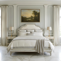 Lumiere Mirrored Panel Bed | French Neoclassical Upholstered Silver Trim Luxury Bedroom Bed|EKAR Furnitue,EKAR FURNITURE CO.,LTD,Lumiere Mirrored Panel Bed | French Neoclassical Upholstered Silver Trim Luxury Bedroom Bed|EKAR Furnitue,foshan furniture factory,custom Furniture factory,china furniture factory